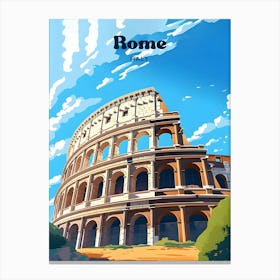 Rome Italy Spartan Gladiator Modern Travel Illustration Canvas Print