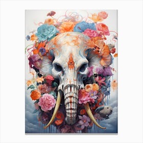 Skull Of Flowers Canvas Print