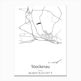 Stockerau,Austria Minimalist Map Canvas Print