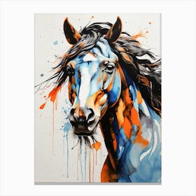 Blue Horse Painting Canvas Print