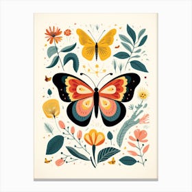 Butterflies And Flowers 2 Canvas Print