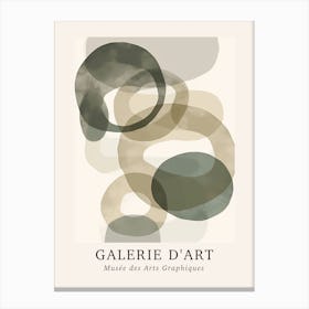 Galerie D'Art Abstract Abstract Circles Beige Green 2 Canvas Print