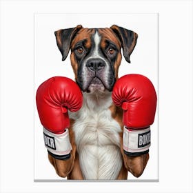 Boxer Dog With Boxing Gloves 1 Canvas Print