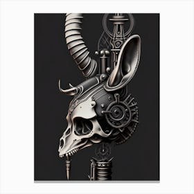Animal Skull Grey Stream Punk Canvas Print