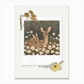 Scrapbook Deer And Rabbits Fairycore Painting 3 Canvas Print