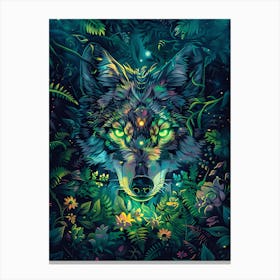 Wolf In The Jungle 9 Canvas Print