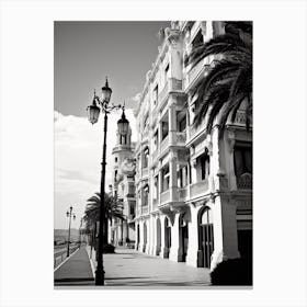 Malaga, Spain, Mediterranean Black And White Photography Analogue 4 Canvas Print