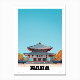 Todai Ji Temple Nara 3 Colourful Illustration Poster Canvas Print