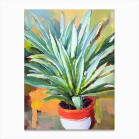 Aloe Vera Impressionist Painting Plant Canvas Print