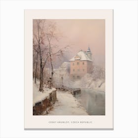 Dreamy Winter Painting Poster Cesky Krumloy Czech Republic 1 Canvas Print