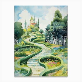 Garden Of Cosmic Speculation United Kingdom Watercolour 2 Canvas Print