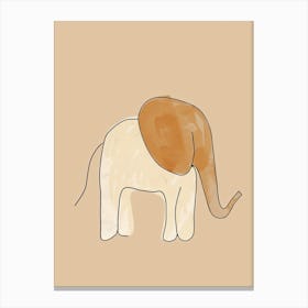 Elephant - Boho, Line Art 12 Canvas Print