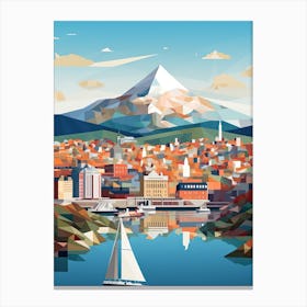 Oslo, Norway, Geometric Illustration 1 Canvas Print