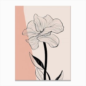 Daffodils Line Art Flowers Illustration Neutral 7 Canvas Print