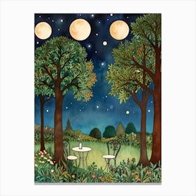 William Morris Moonlight In The Garden 10 Canvas Print