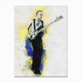 Smudge Of Portrait Sting Back To Bass Canvas Print