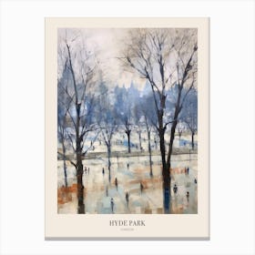Winter City Park Poster Hyde Park London 1 Canvas Print