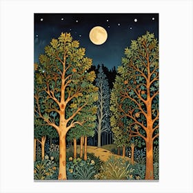 William Morris Moonlight In The Forest 106 Canvas Print