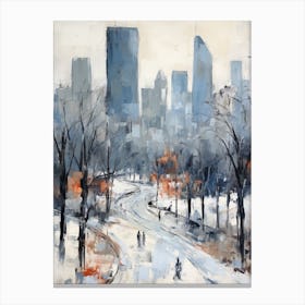 Winter City Park Painting Grant Park Chicago United States 2 Canvas Print