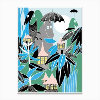 The Moomin Colour Collection Hemulens Umbrella Canvas Print