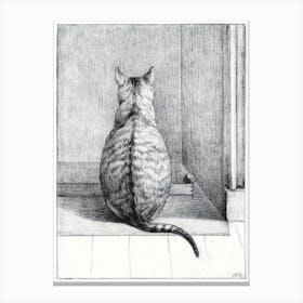 Sitting Cat, From Behind, Jean Bernard Canvas Print
