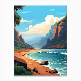 Kauai Hawaii, Usa, Flat Illustration 2 Canvas Print