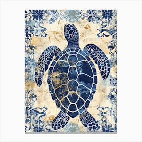 Ornamental Sea Turtle Wallpaper Style 3 Canvas Print