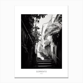 Poster Of Sorrento, Italy, Black And White Photo 2 Canvas Print