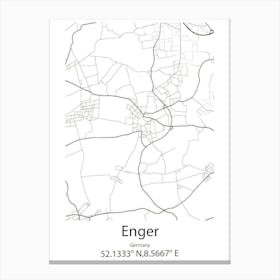 Enger,Germany Minimalist Map Canvas Print