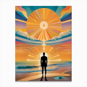 Eclipse of the Self: Sun Rising Over The Ocean Canvas Print