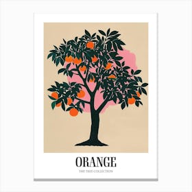 Orange Tree Colourful Illustration 1 Poster Canvas Print