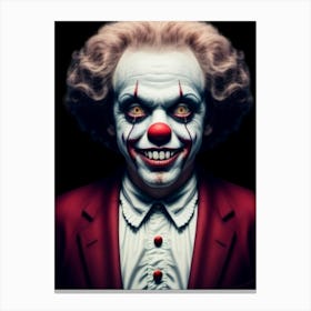 Haunted Clown: A Chilling Halloween Picture Canvas Print