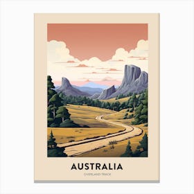 Overland Track Australia 1 Vintage Hiking Travel Poster Canvas Print