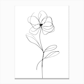 Flower Drawing Minimalist Line Art Monoline Illustration Canvas Print