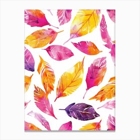 Watercolor Feathers Seamless Pattern 1 Canvas Print