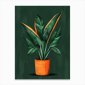 Green Plant In A Pot Canvas Print