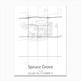 Spruce Grove,Canada Minimalist Map Canvas Print