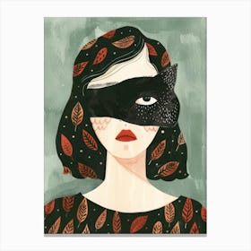 Woman With A Mask 3 Canvas Print