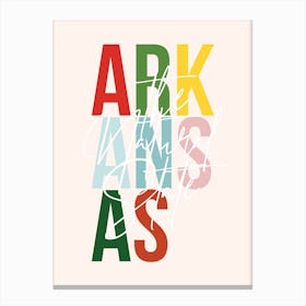 Arkansas The Natural State Color Canvas Print