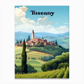 Tuscany Italy Vineyard Travel Art Canvas Print