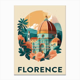 Florence 3 Vintage Travel Poster Canvas Print