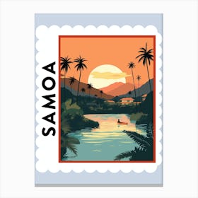 Samoa 1 Travel Stamp Poster Canvas Print