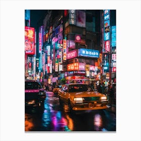 Asian City At Night Canvas Print