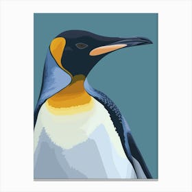 King Penguin Oamaru Blue Penguin Colony Minimalist Illustration 2 Canvas Print
