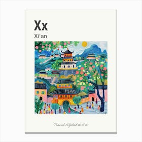 Kids Travel Alphabet  Xian 3 Canvas Print