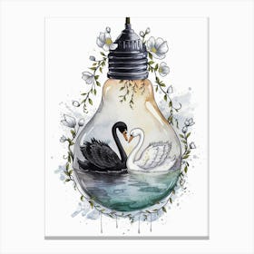 Swans In Love Canvas Print