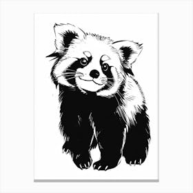 B&W Red Panda Canvas Print