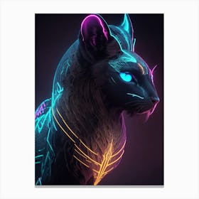 Neon Cat Canvas Print