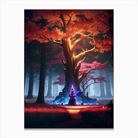 Dark Forest in the fall Canvas Print