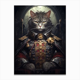 Cat In Armor Canvas Print
